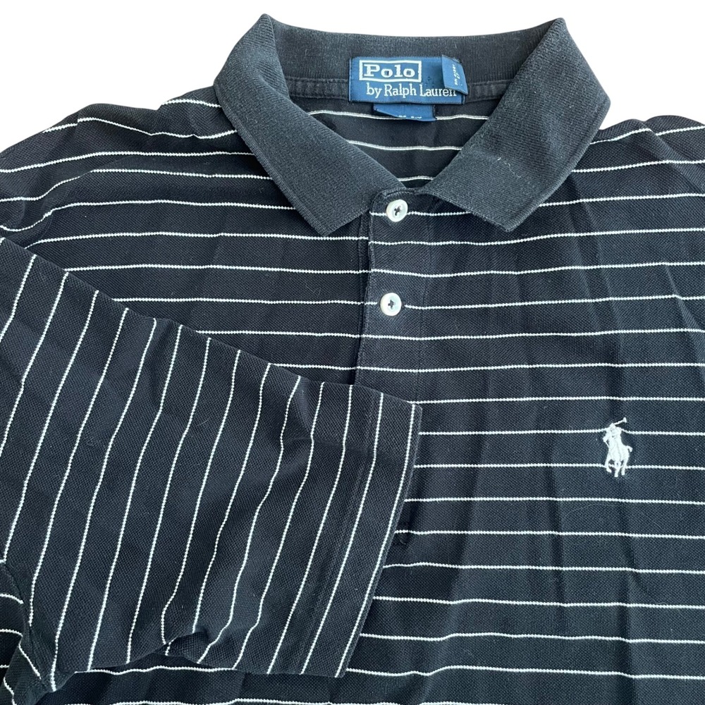 Polo Ralph Lauren Golf Fit Medium Striped Polo Shirt Black White S Mens‎